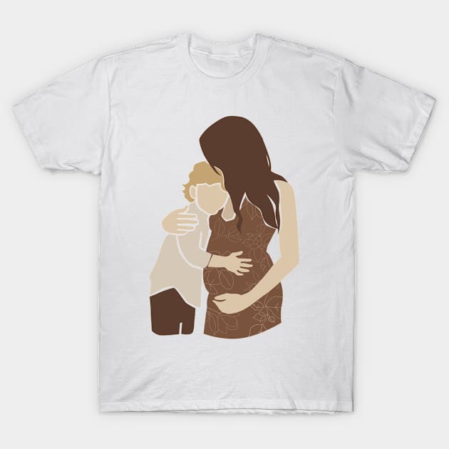 Abstract pregnant vector Family silhouette Illustration T-Shirt by NJORDUR